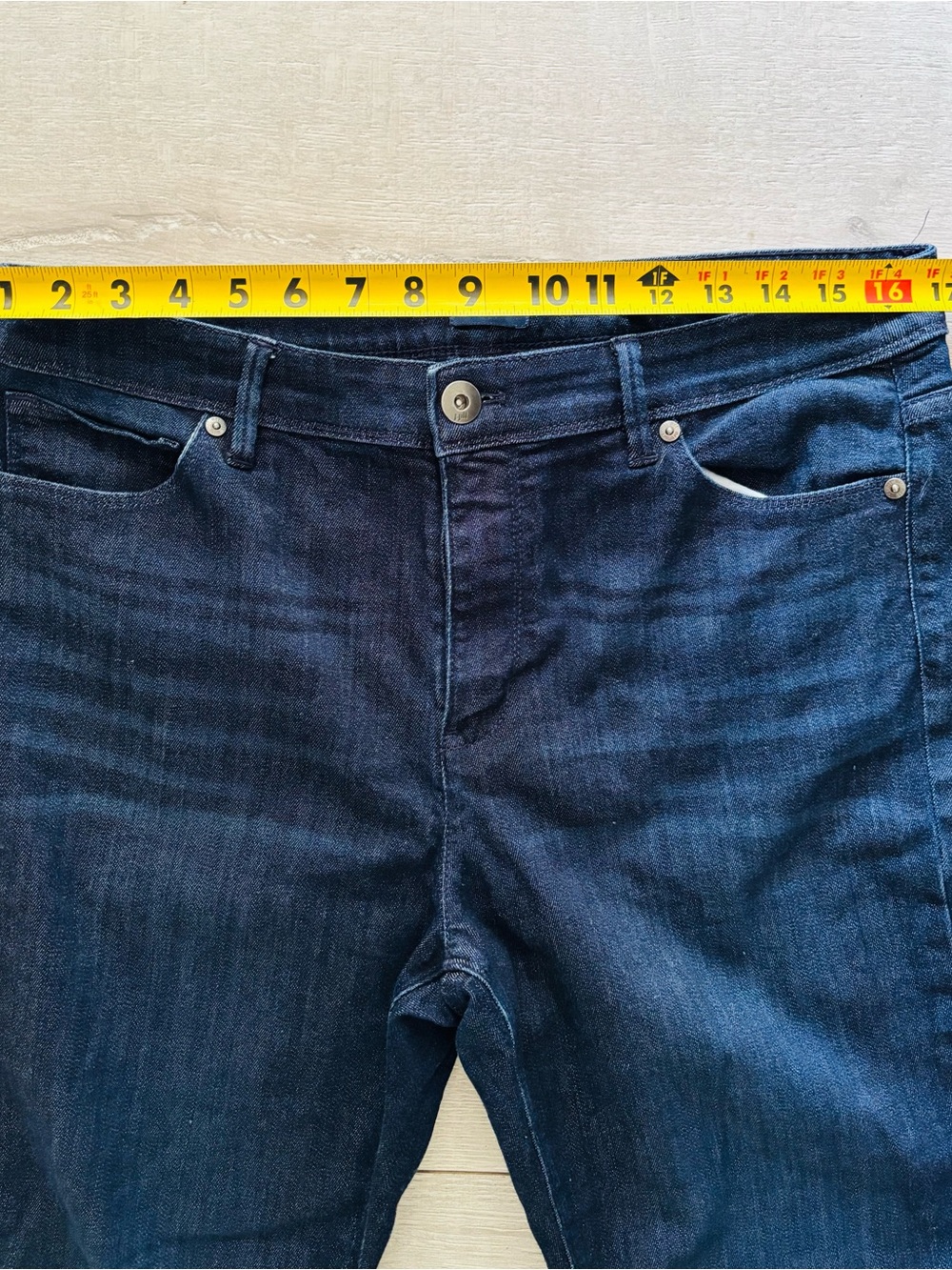 J.Jill Women’s Dark Indigo Wash Straight Leg Jeans size 14 petite - Picture 4 of 5